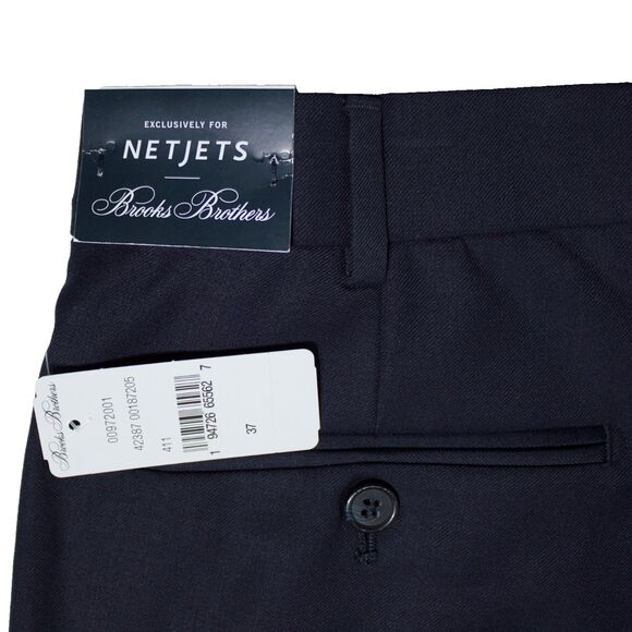 NWT Brooks Brothers Wool Blend Dress Pants Navy Blue Men 37x41 (Tailor to Fit) A - Picture 5 of 9